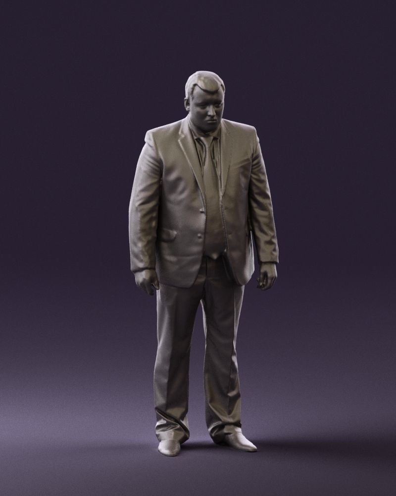 Man in blue suit 0566 3D Print Ready 3D print model_1