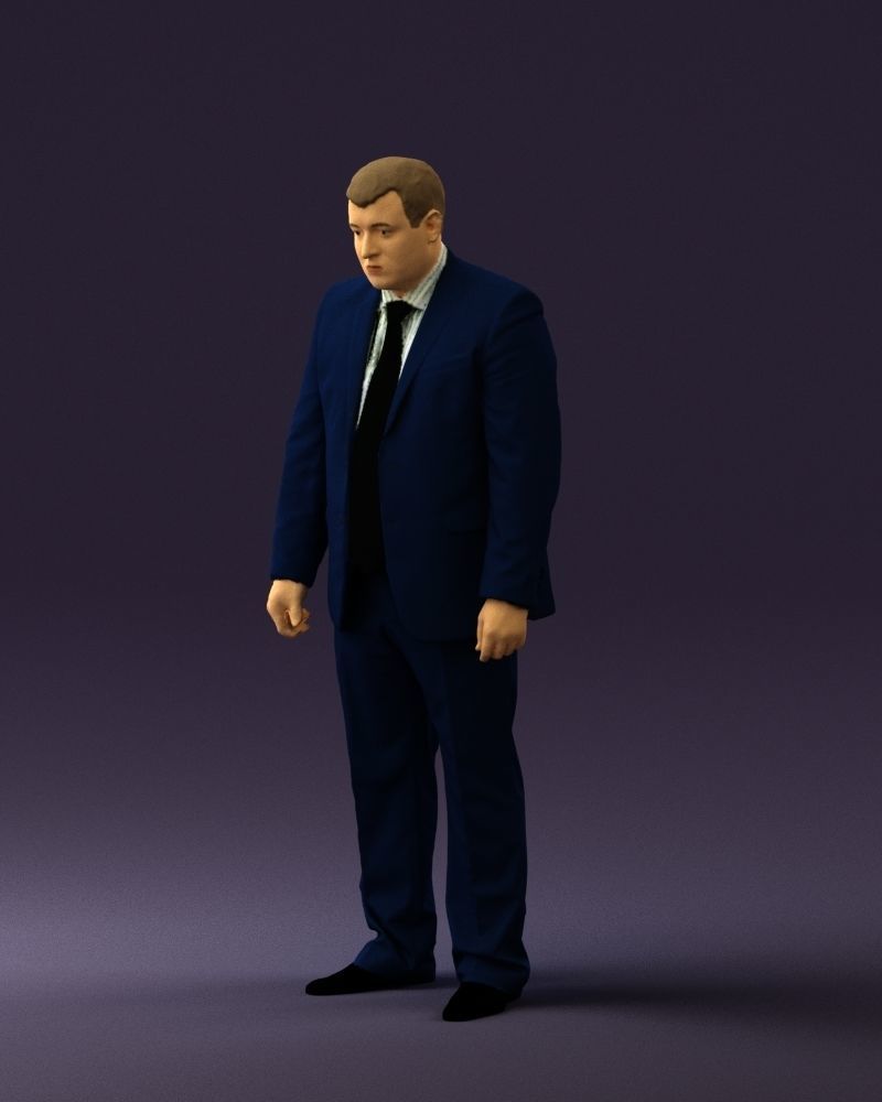 Man in blue suit 0566 3D Print Ready 3D print model_27