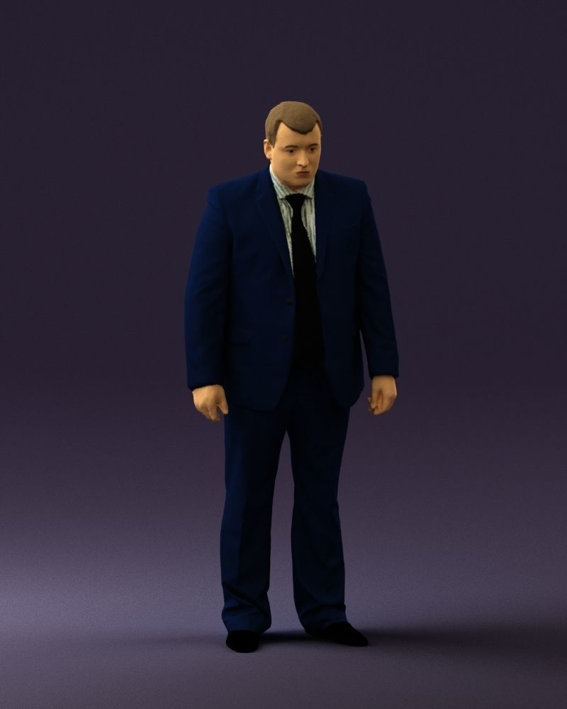 Man in blue suit 0566 3D Print Ready 3D print model_36