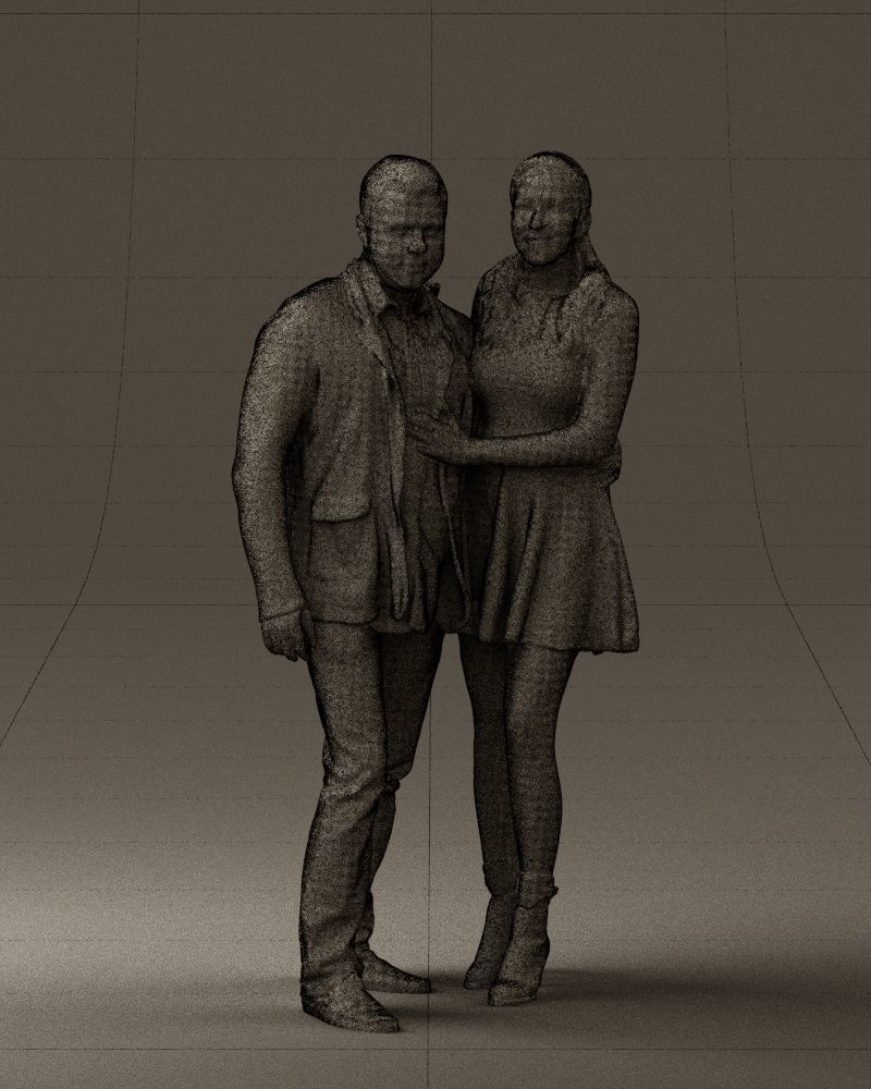 Man and woman in blue dress 0596 3D Print Ready 3D print model_5