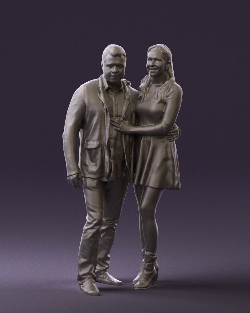 Man and woman in blue dress 0596 3D Print Ready 3D print model_34