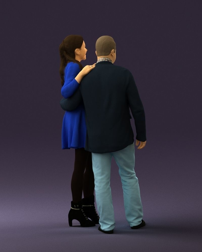Man and woman in blue dress 0596 3D Print Ready 3D print model_15