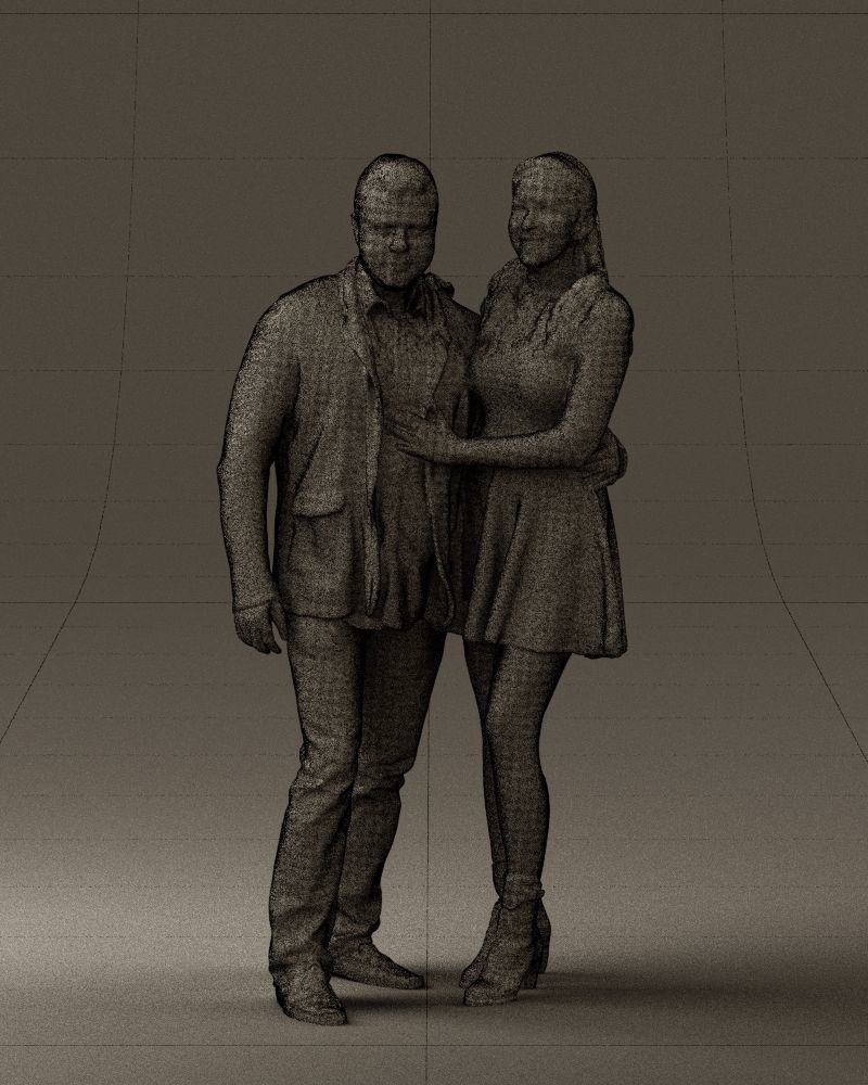 Man and woman in blue dress 0596 3D Print Ready 3D print model_35