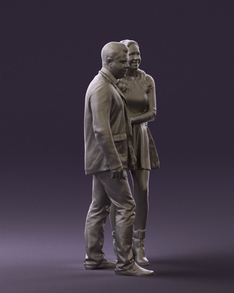 Man and woman in blue dress 0596 3D Print Ready 3D print model_10