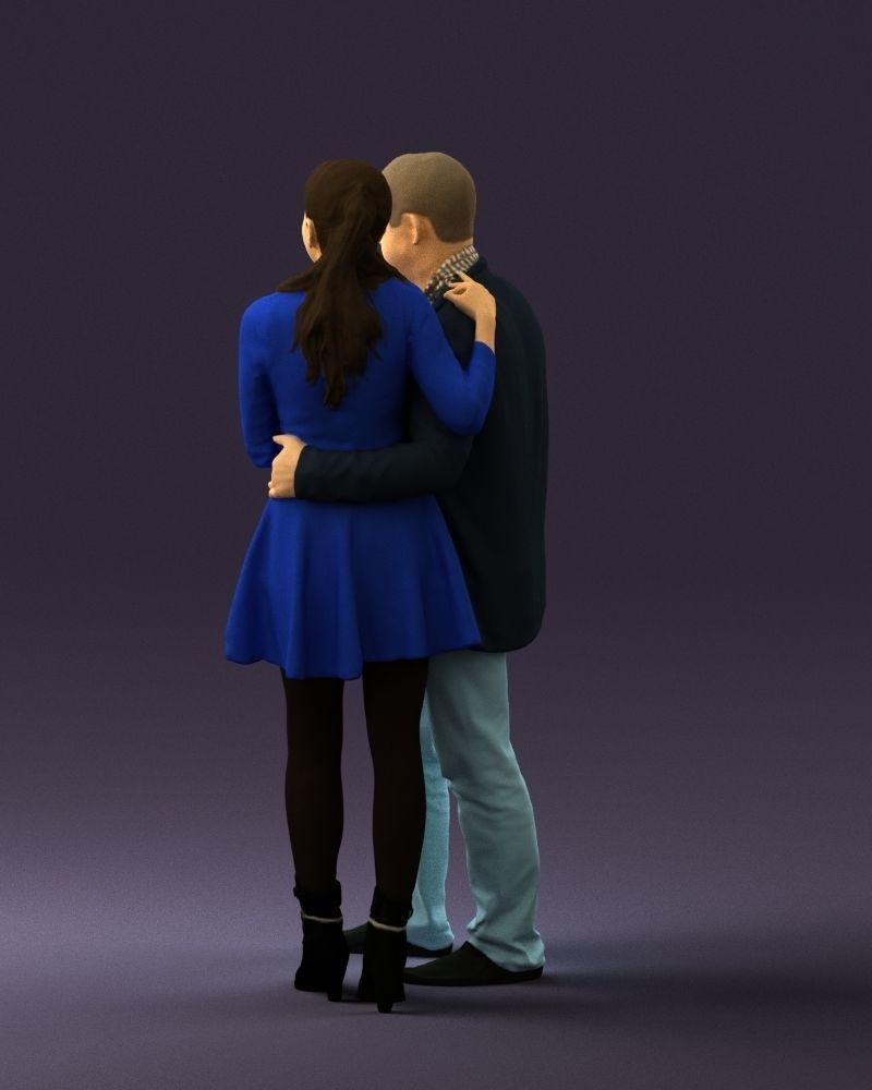 Man and woman in blue dress 0596 3D Print Ready 3D print model_21
