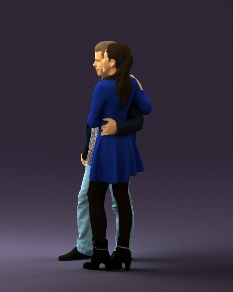Man and woman in blue dress 0596 3D Print Ready 3D print model_24