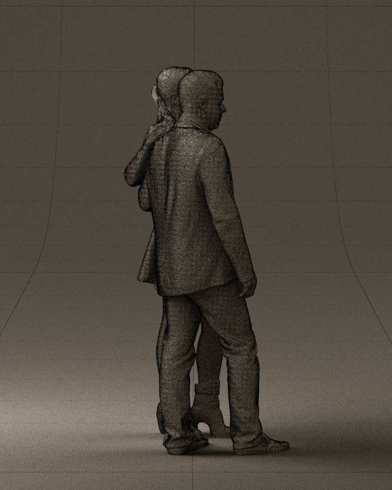 Man and woman in blue dress 0596 3D Print Ready 3D print model_14