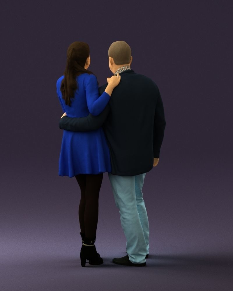 Man and woman in blue dress 0596 3D Print Ready 3D print model_18