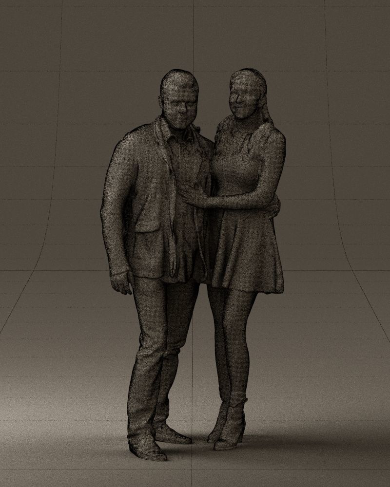 Man and woman in blue dress 0596 3D Print Ready 3D print model_2