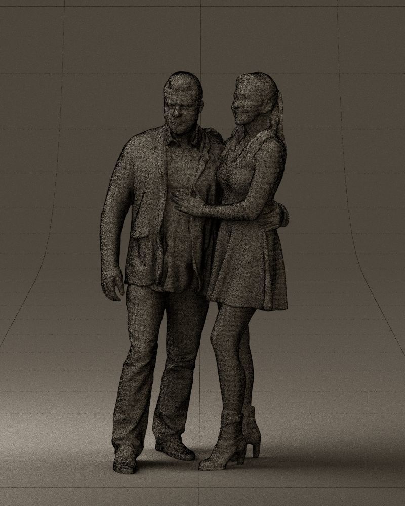 Man and woman in blue dress 0596 3D Print Ready 3D print model_32