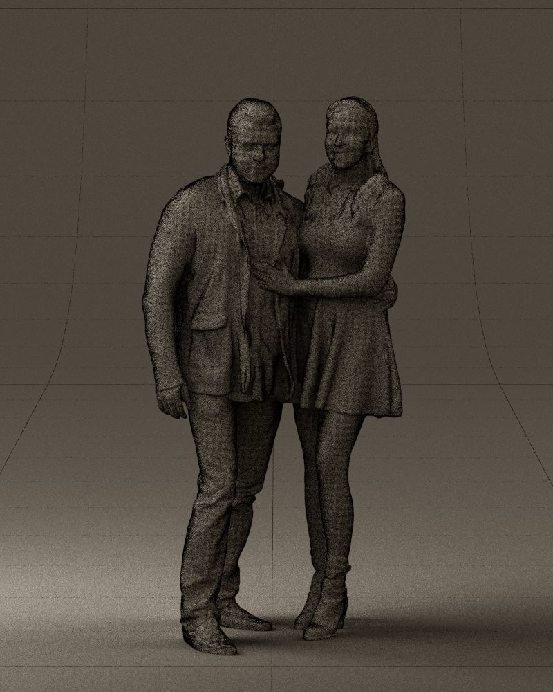 Man and woman in blue dress 0596 3D Print Ready 3D print model_38