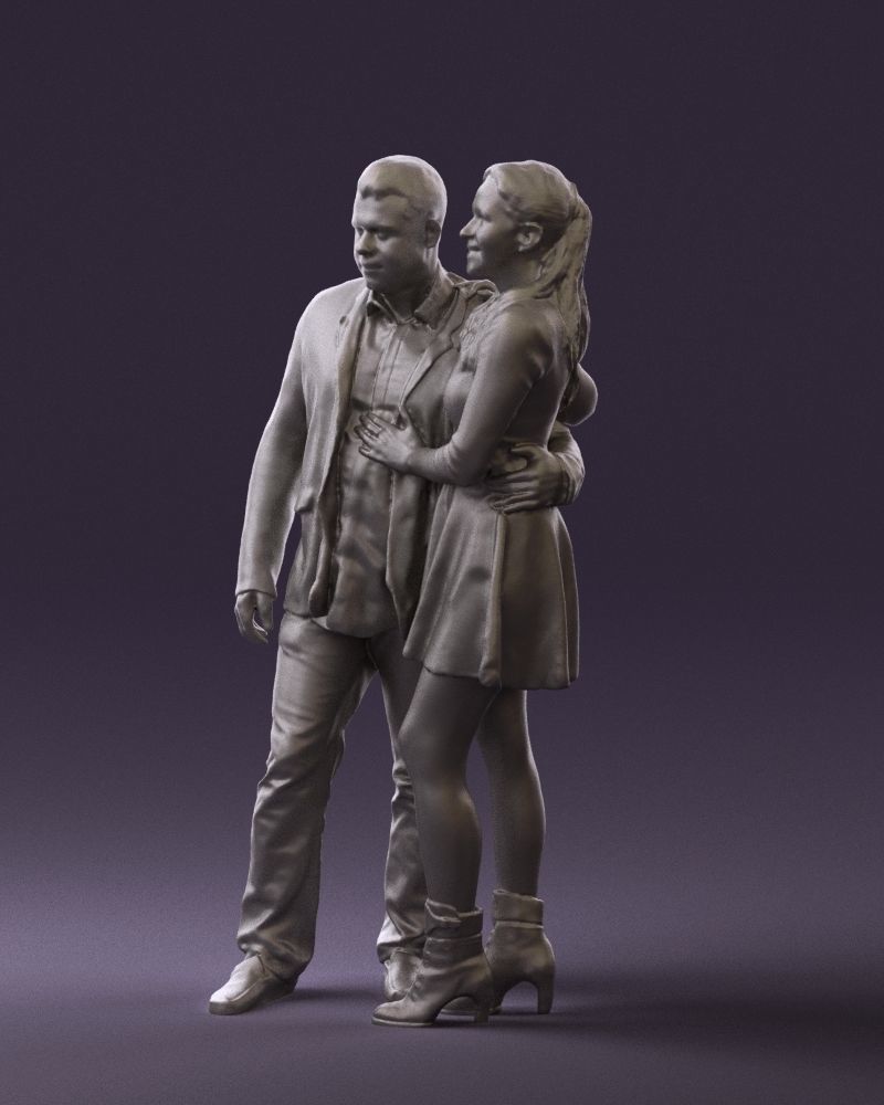 Man and woman in blue dress 0596 3D Print Ready 3D print model_28