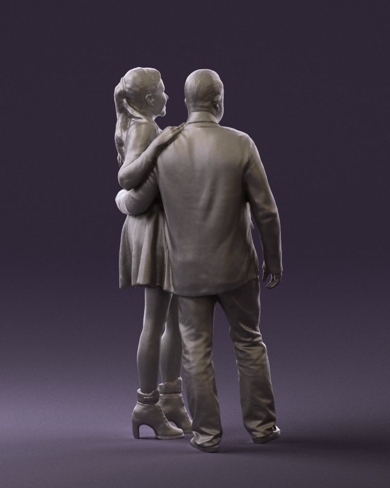 Man and woman in blue dress 0596 3D Print Ready 3D print model_16