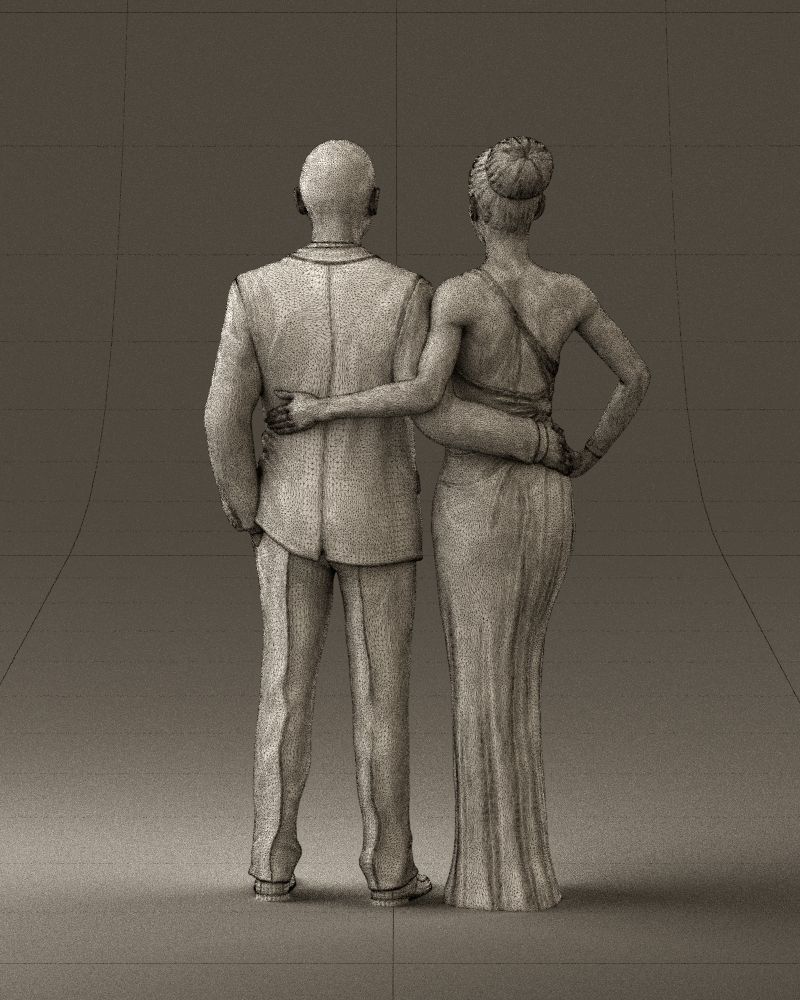 Man and woman in evening dresses  0597 3D model_20