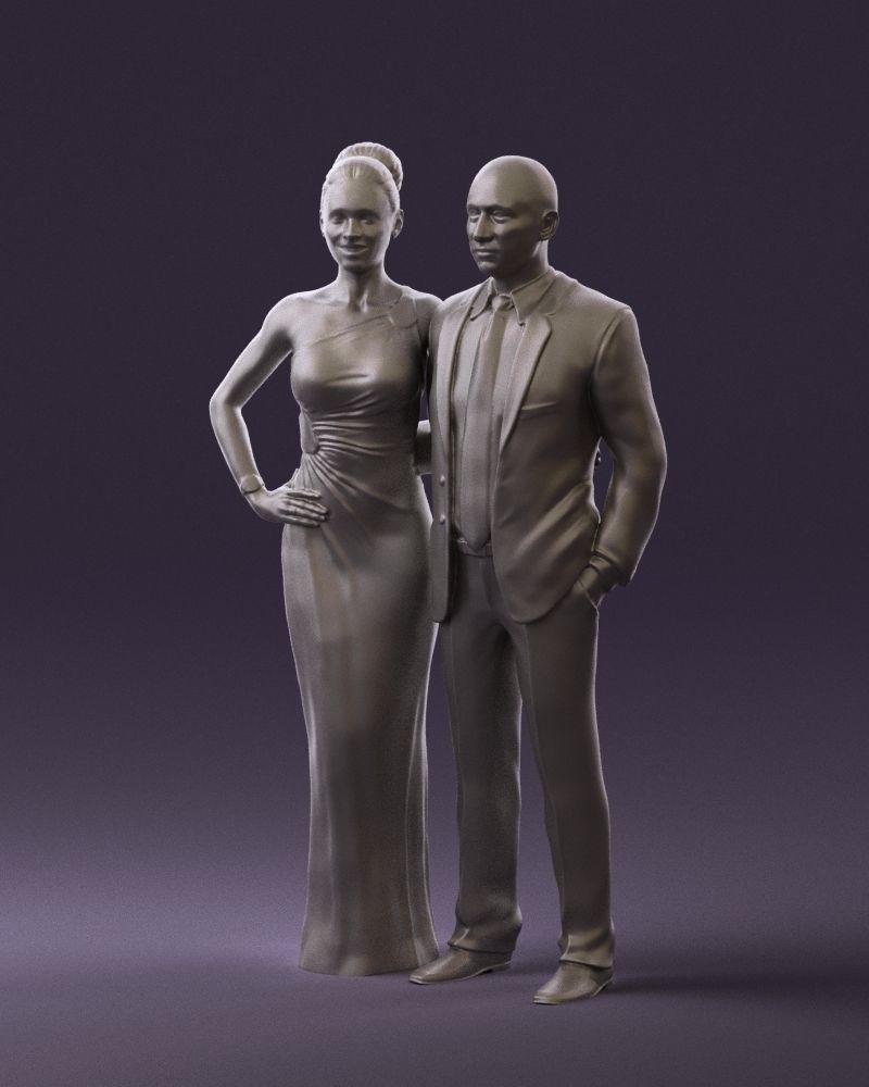 Man and woman in evening dresses  0597 3D model_31