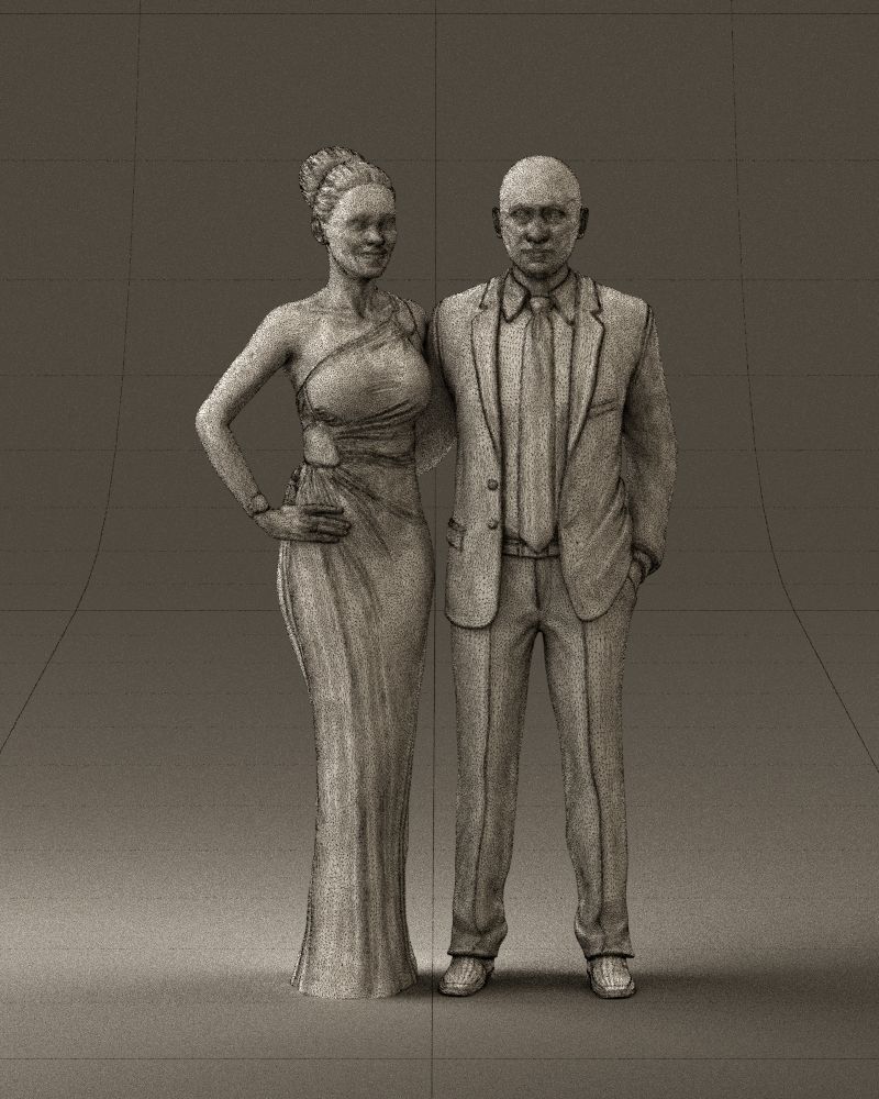 Man and woman in evening dresses  0597 3D model_5