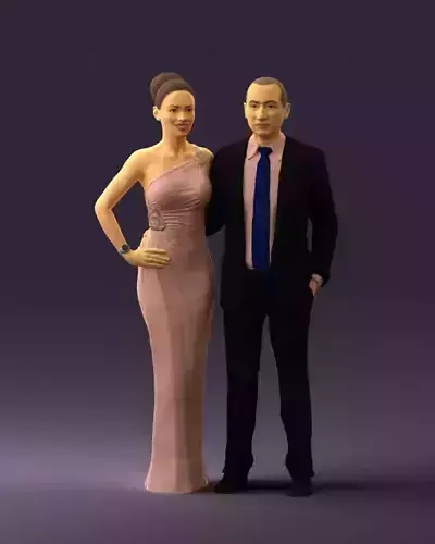 Man and woman in evening dresses  0597