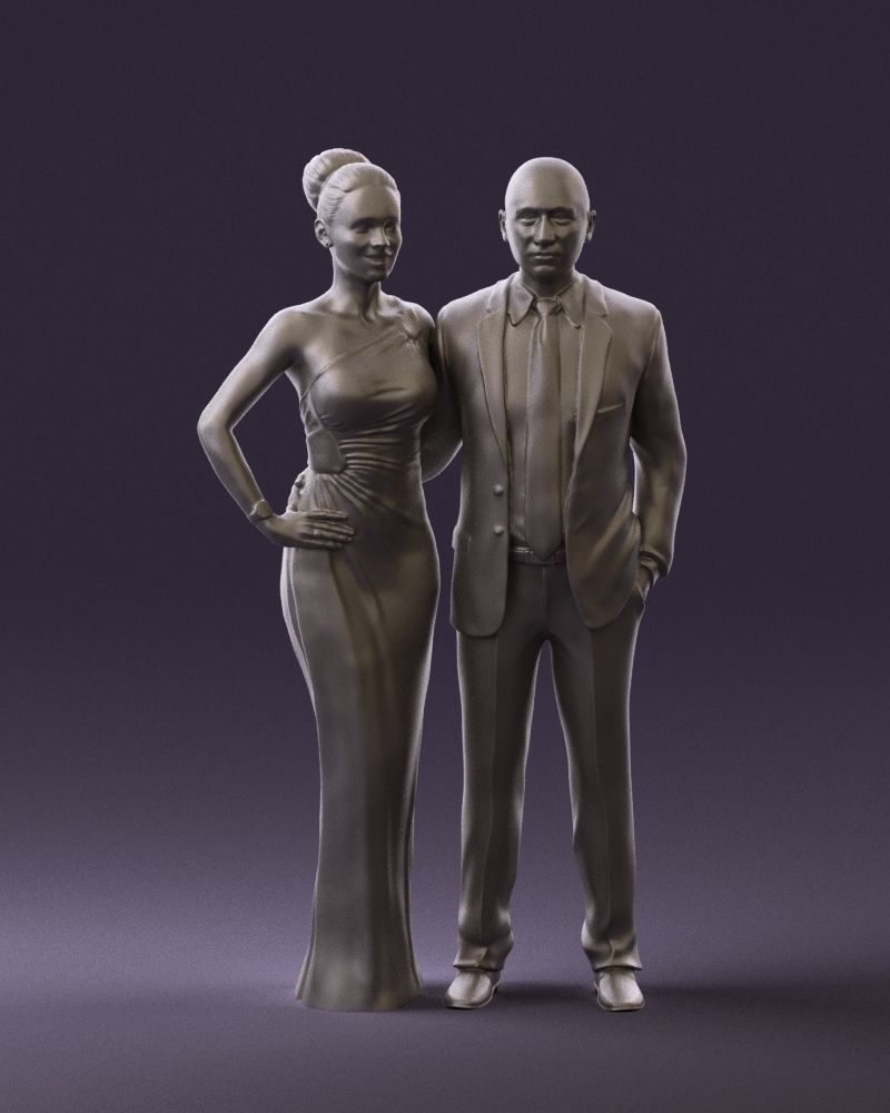 Man and woman in evening dresses  0597 3D model_4
