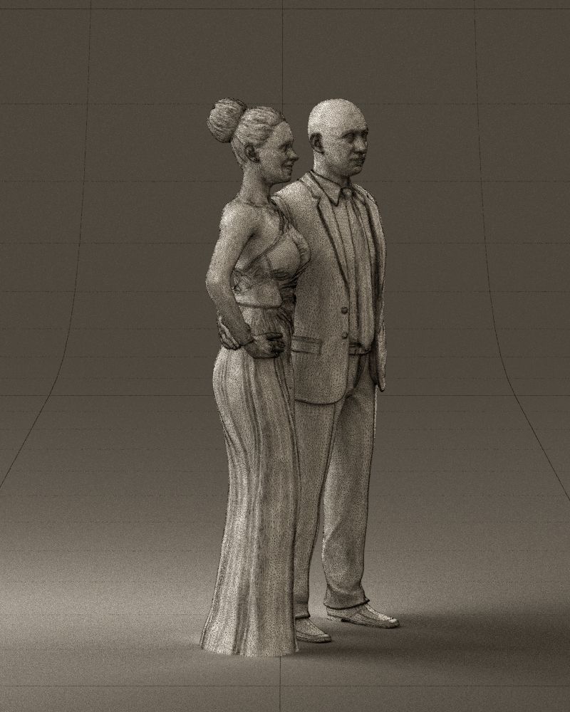 Man and woman in evening dresses  0597 3D model_11