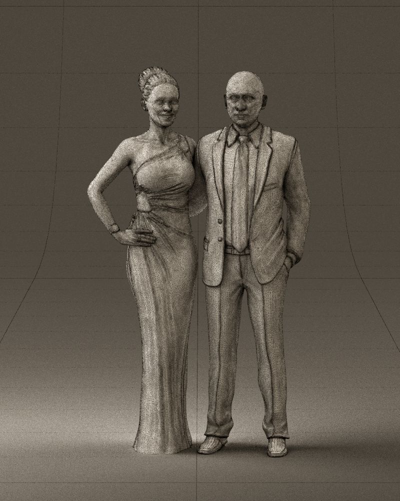 Man and woman in evening dresses  0597 3D model_38