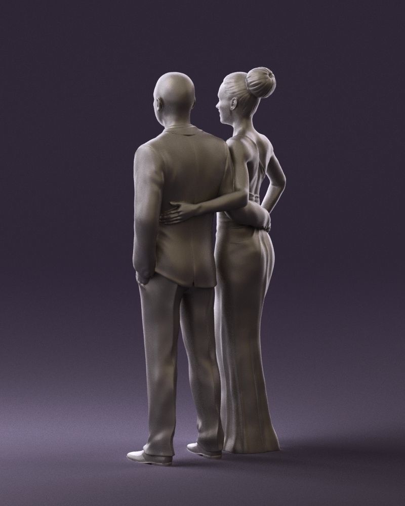 Man and woman in evening dresses  0597 3D model_22