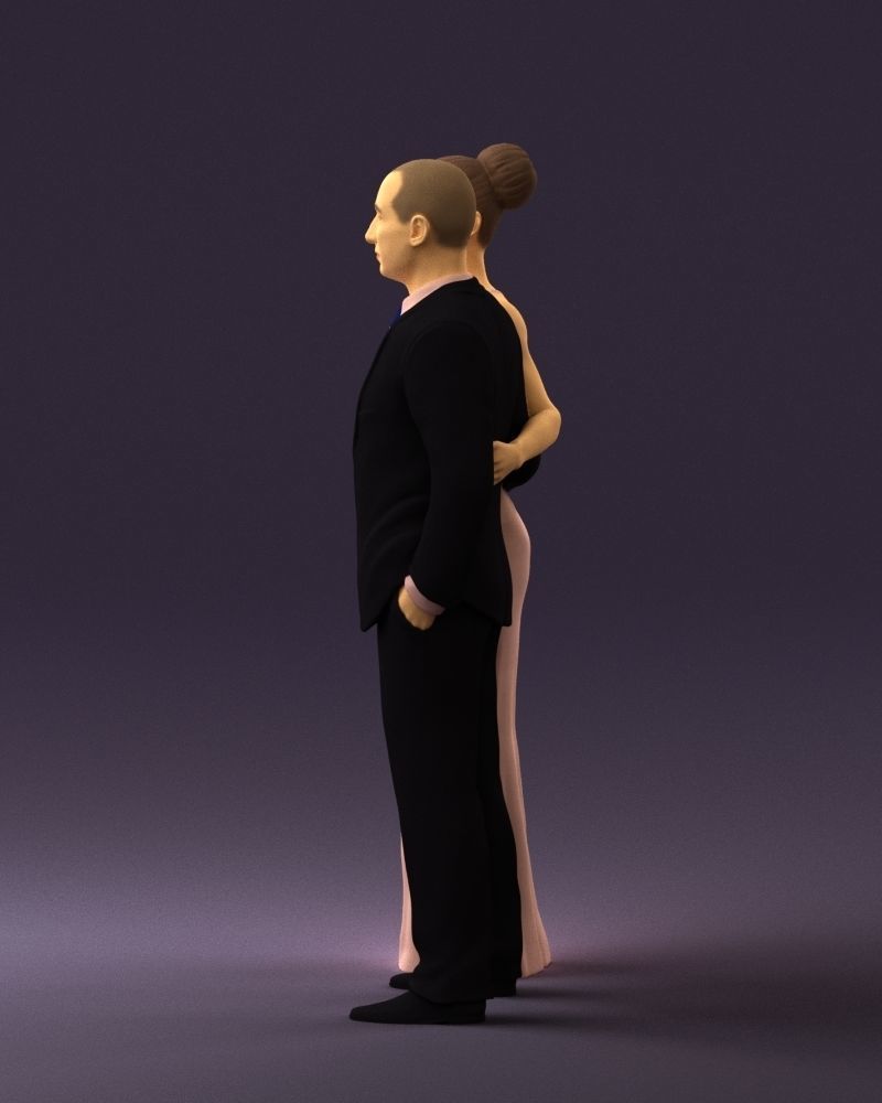 Man and woman in evening dresses  0597 3D model_24