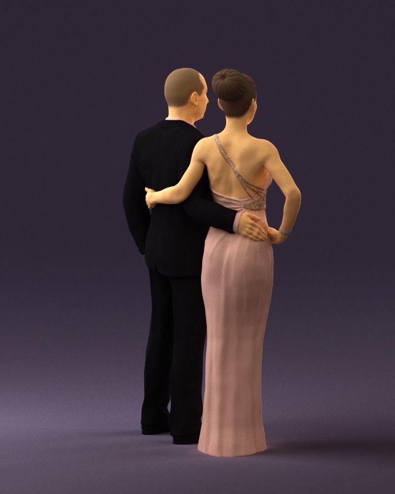Man and woman in evening dresses  0597 3D model_15