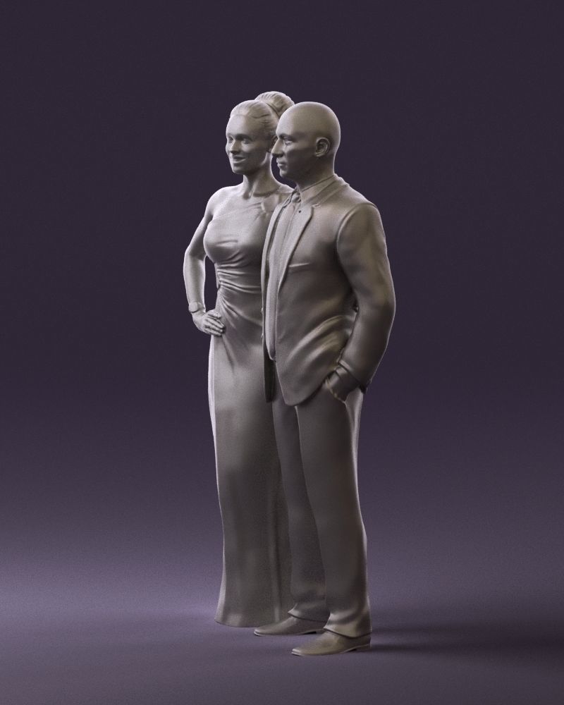 Man and woman in evening dresses  0597 3D model_28