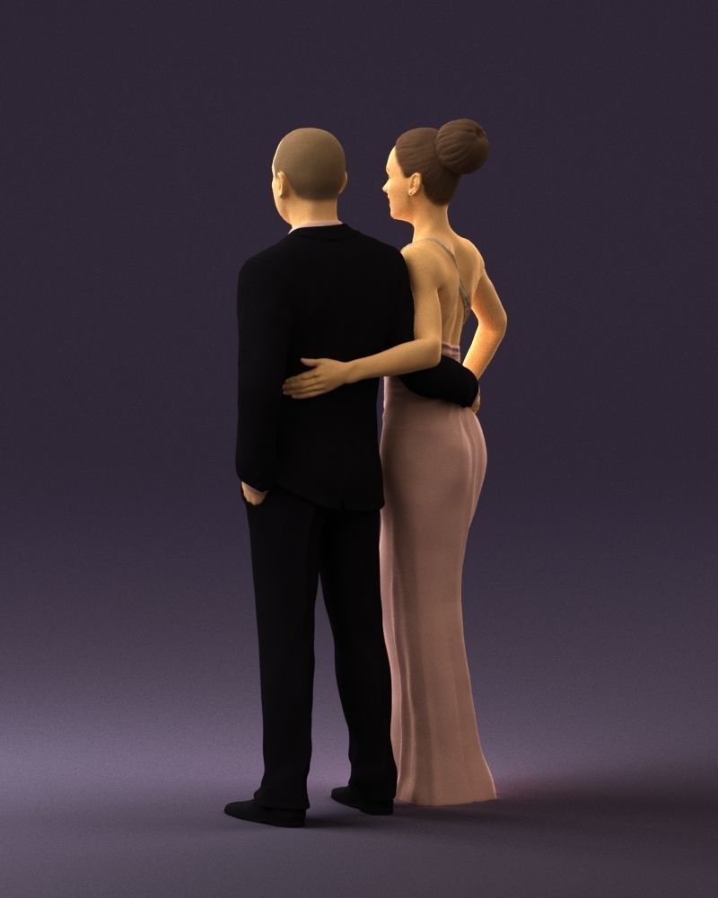 Man and woman in evening dresses  0597 3D model_21