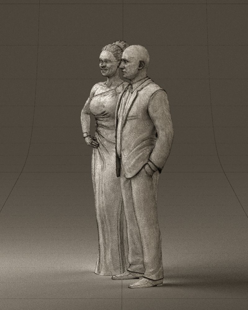 Man and woman in evening dresses  0597 3D model_29