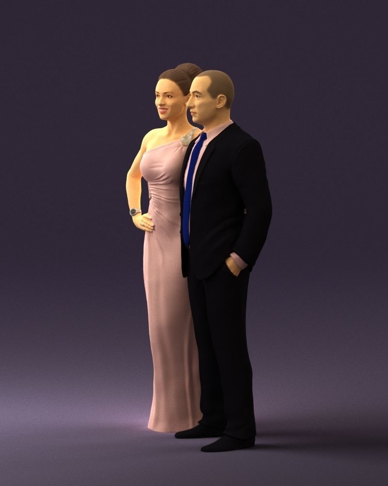 Man and woman in evening dresses  0597 3D model_27