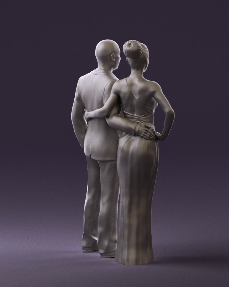 Man and woman in evening dresses  0597 3D model_16