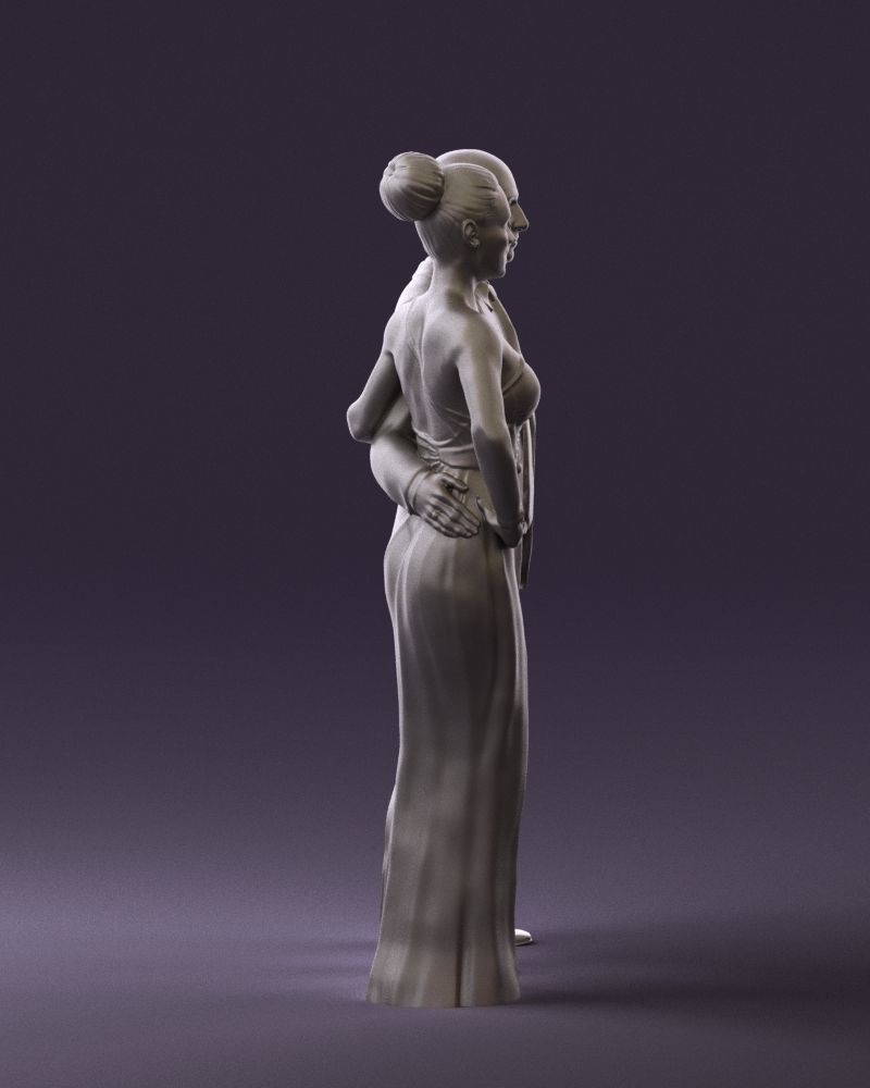 Man and woman in evening dresses  0597 3D model_13