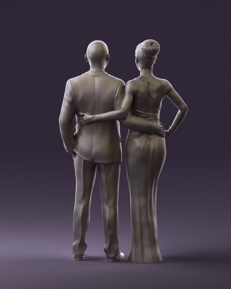 Man and woman in evening dresses  0597 3D model_19