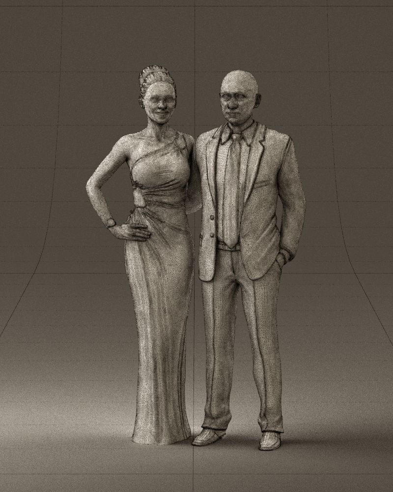 Man and woman in evening dresses  0597 3D model_35