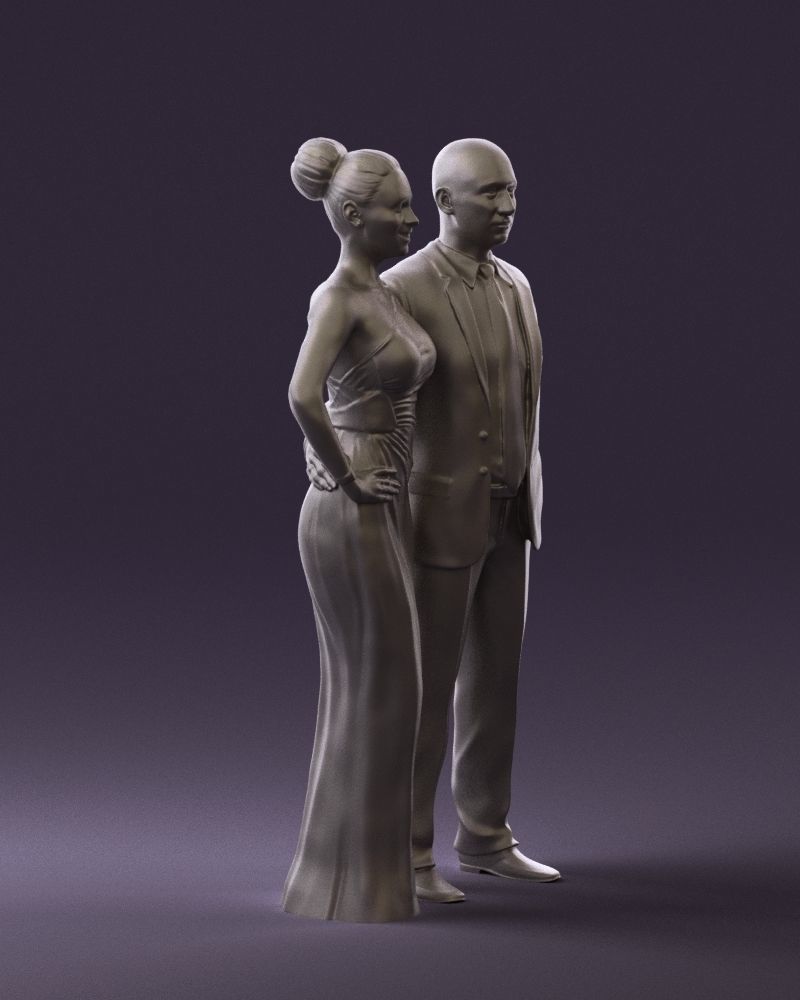 Man and woman in evening dresses  0597 3D model_10