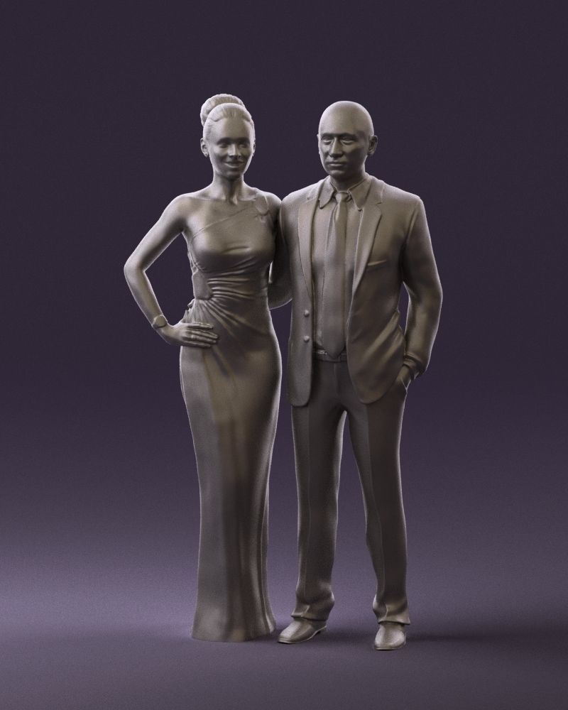 Man and woman in evening dresses  0597 3D model_34