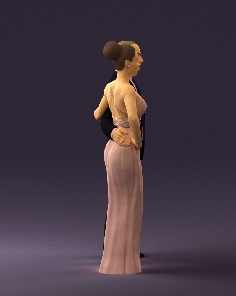 Man and woman in evening dresses  0597 3D model_12