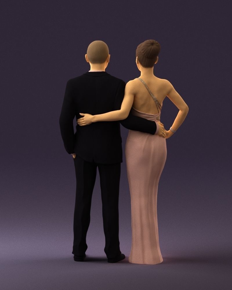 Man and woman in evening dresses  0597 3D model_18