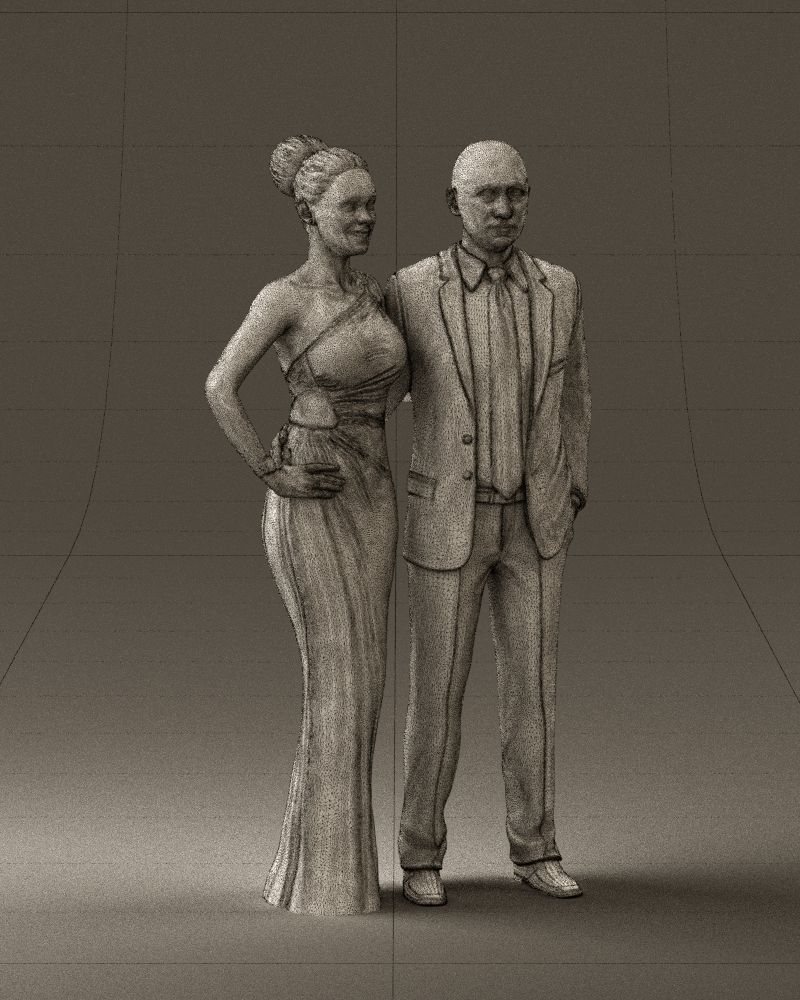 Man and woman in evening dresses  0597 3D model_8