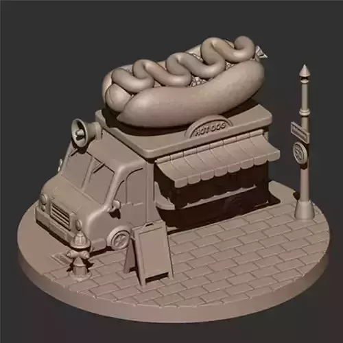 Food Truck Diorama Figure