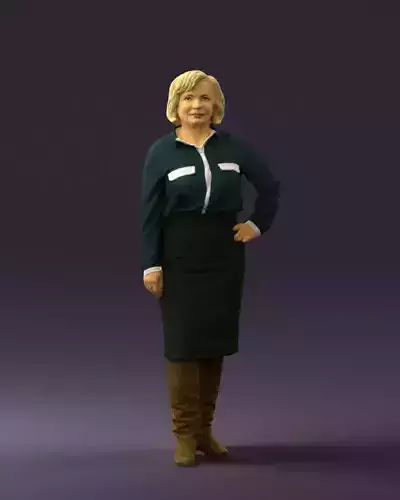 Woman in black long bworn shoes 0572 3D model