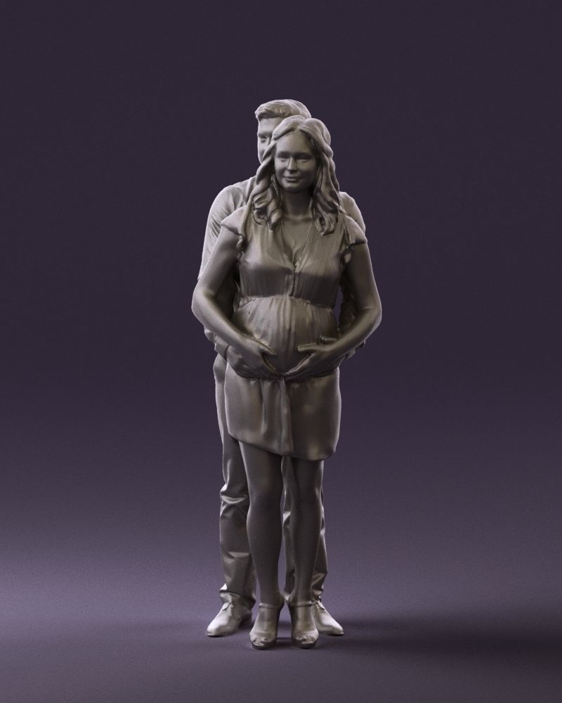 Man hugs pregnant woman 0598 3D Print Ready 3D print model_31