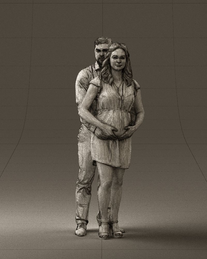 Man hugs pregnant woman 0598 3D Print Ready 3D print model_35