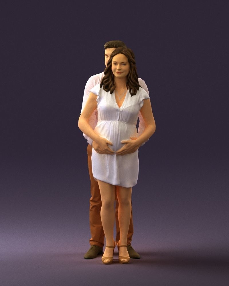 Man hugs pregnant woman 0598 3D Print Ready 3D print model_30