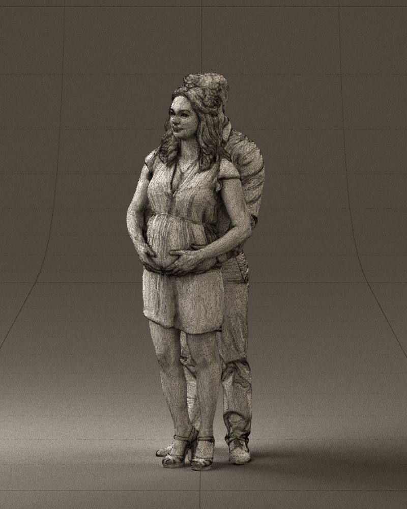 Man hugs pregnant woman 0598 3D Print Ready 3D print model_29