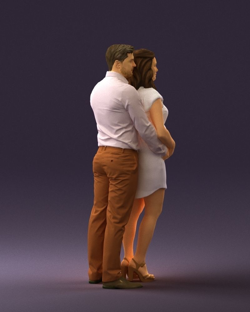 Man hugs pregnant woman 0598 3D Print Ready 3D print model_12