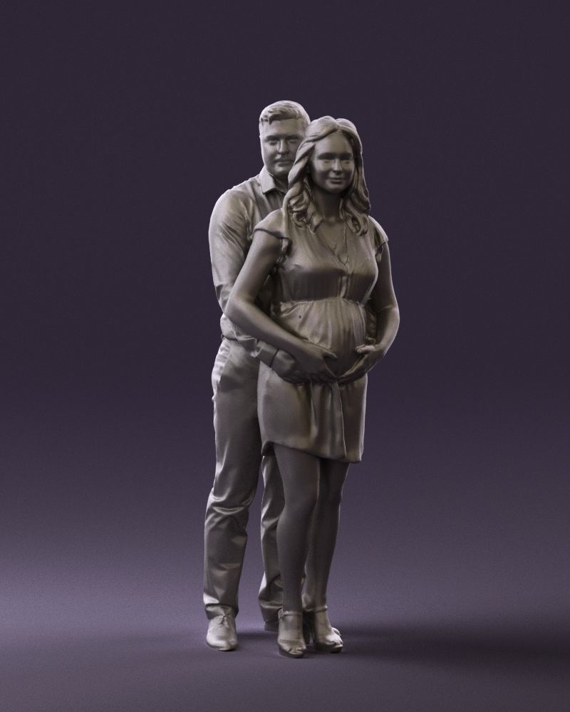 Man hugs pregnant woman 0598 3D Print Ready 3D print model_37