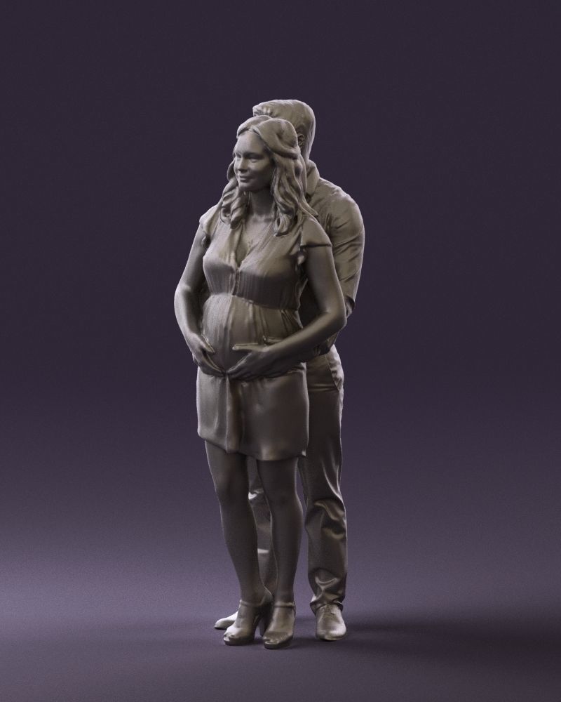 Man hugs pregnant woman 0598 3D Print Ready 3D print model_28