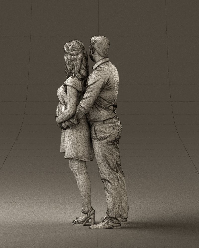 Man hugs pregnant woman 0598 3D Print Ready 3D print model_23